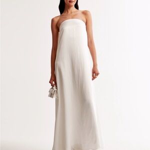 Abercrombie Strapless Trapeze Maxi Dress - Pearl